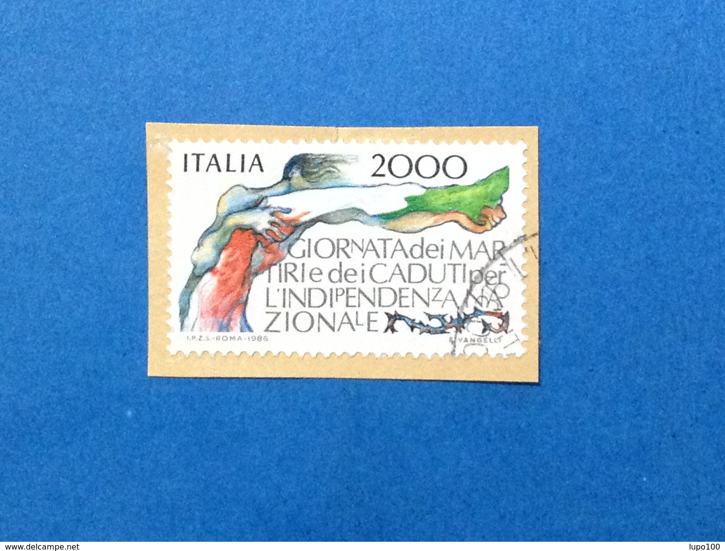 1986 ITALIA FRANCOBOLLO USATO STAMP USED GIORNATA DEI MARTIRI E DEI CADUTI - 1981-90: Used