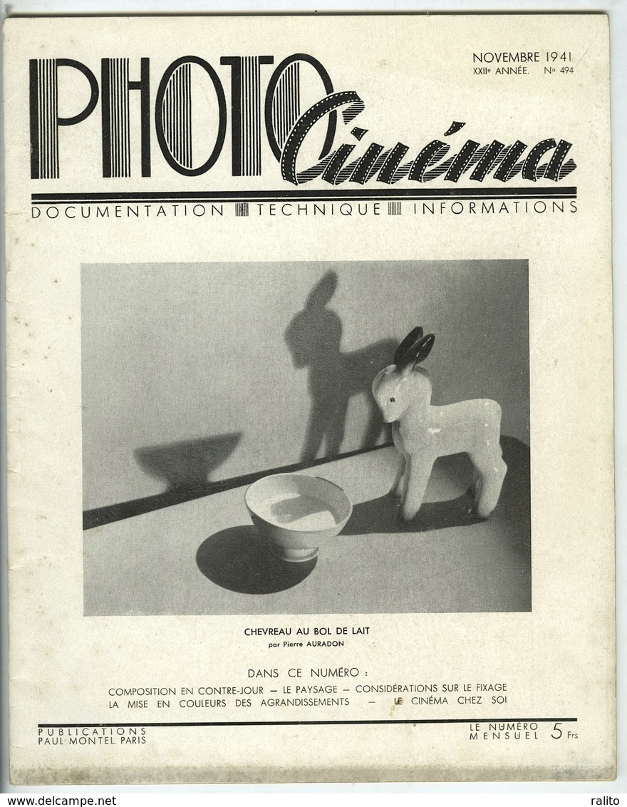 PHOTO-CINEMA Magazine Article Et Photos Pierre AURADON 1941 - Non Classés