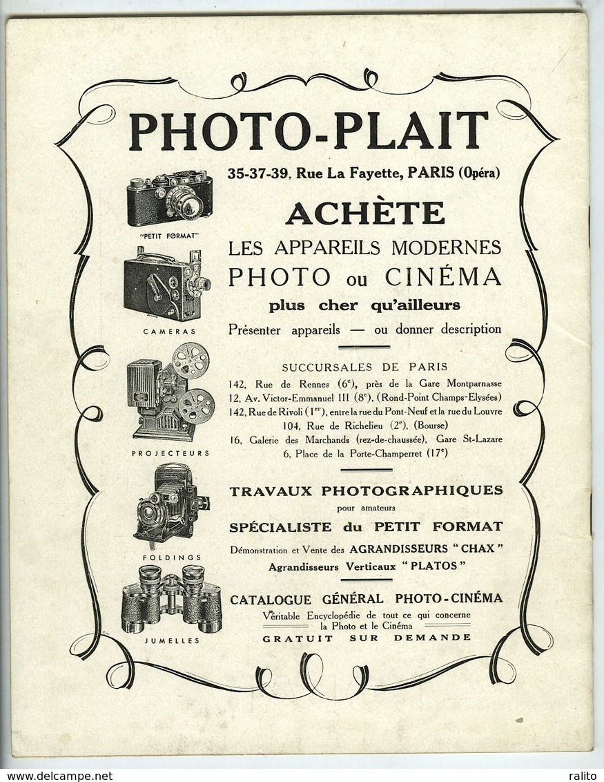 PHOTO-CINEMA Magazine Article Et Photos Pierre AURADON 1941 - Sin Clasificación