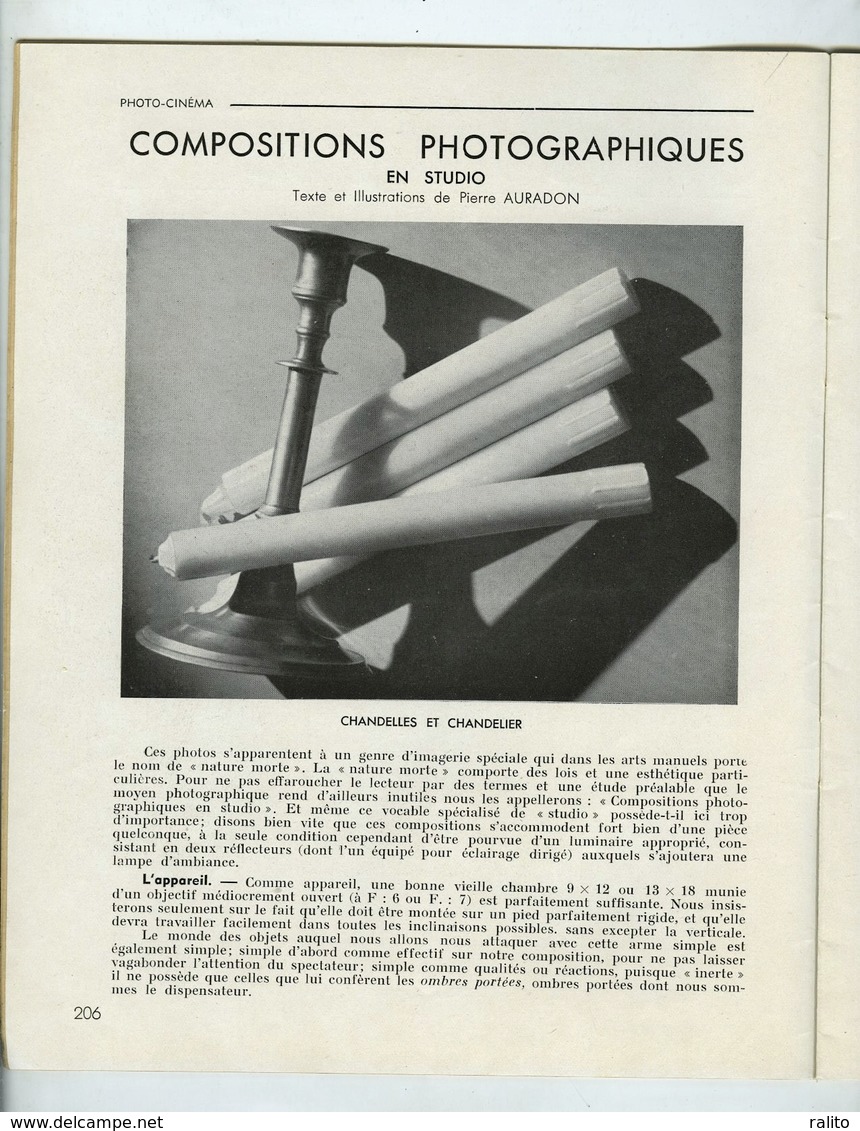 PHOTO-CINEMA Magazine Article Et Photos Pierre AURADON 1941 - Sin Clasificación