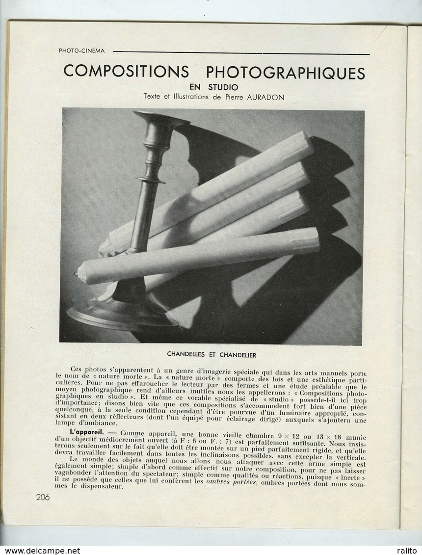 PHOTO-CINEMA Magazine Article Et Photos Pierre AURADON 1941 - Non Classés