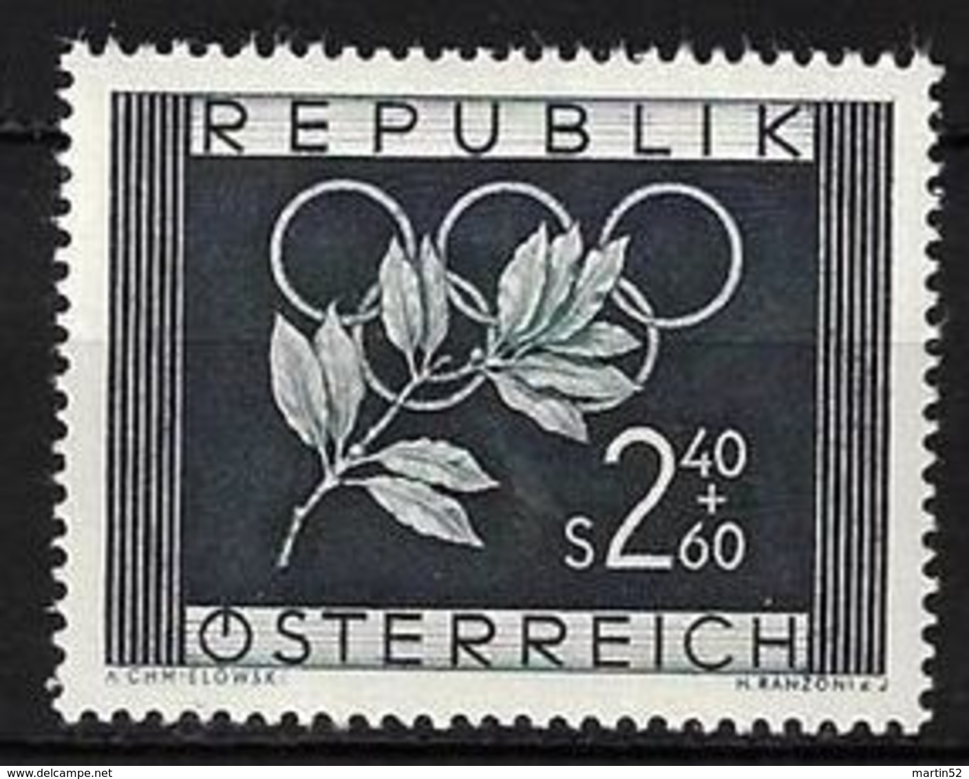 Österreich Autriche Austria 1952: Olympiade Helsinki  Michel-# 969  ** MNH (Michel 25.00 Euro) - Sommer 1952: Helsinki