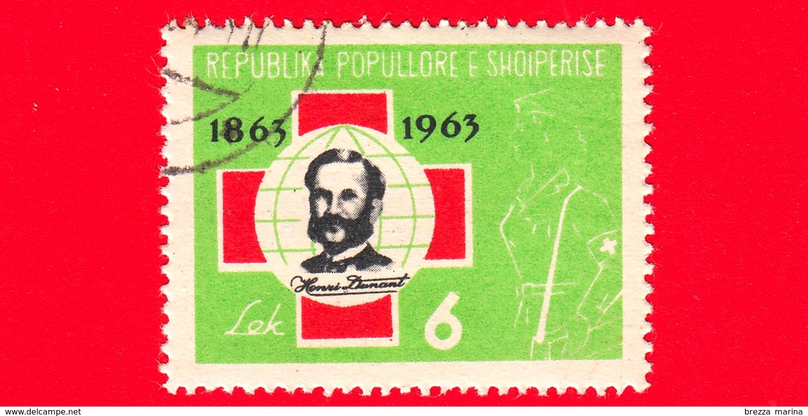 ALBANIA - Usato - 1963 - 100 Anni Della Croce Rossa - Henri Dunant (1828-1910), Founder Of The Red Cross - 6 - Albania