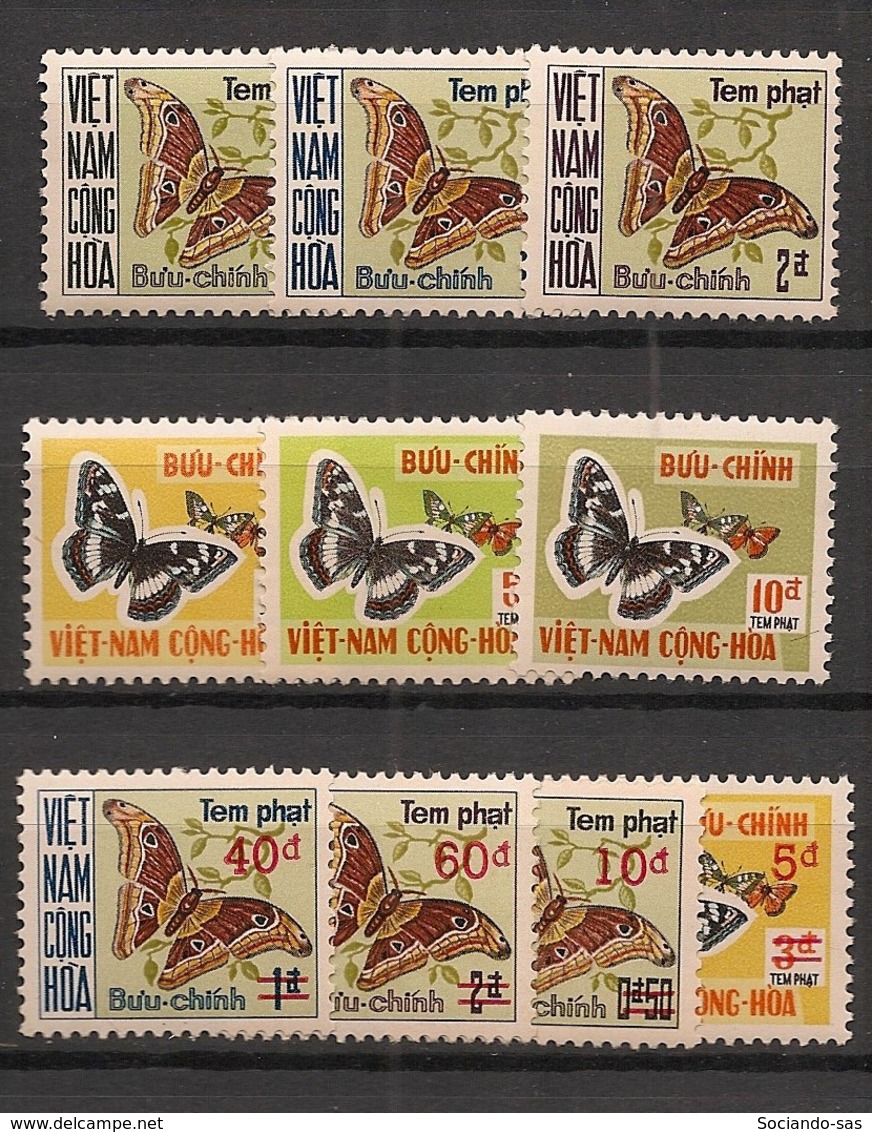 South Vietnam - 1968-74 - Taxe TT N°Yv. 15 à 24 - Complet - Papillons - Neuf Luxe ** / MNH / Postfrisch - Vietnam