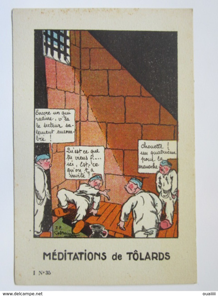 Cpa, Illustrateur Signé, JP. Corbieric, Méditations De Tôlards - Douane