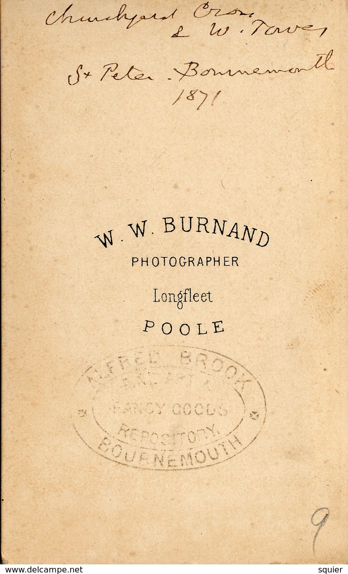 CDV, Photo W.W.Burnand, Longfleet, Poole, St.Peter, Bournemouth, 1871 - Old (before 1900)