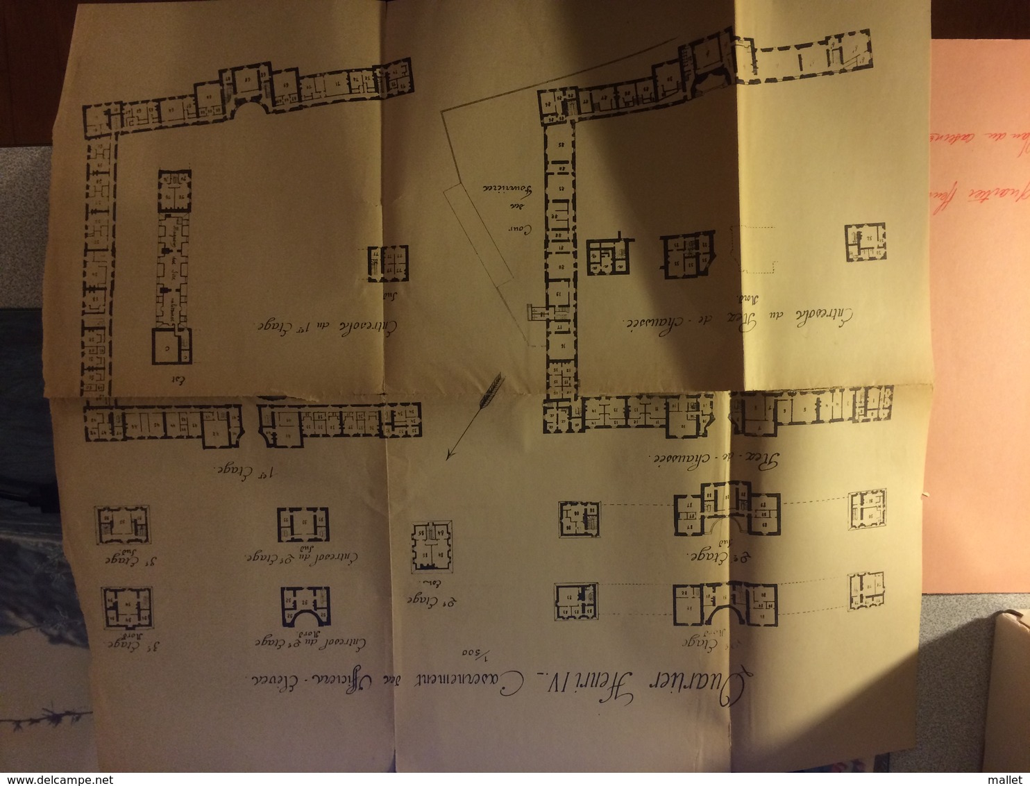 Rare : Plan Du Casernement Du Quartier Henri IV De Fontainebleau - Document Presque Séparé En 2 Horizontalement - Architecture