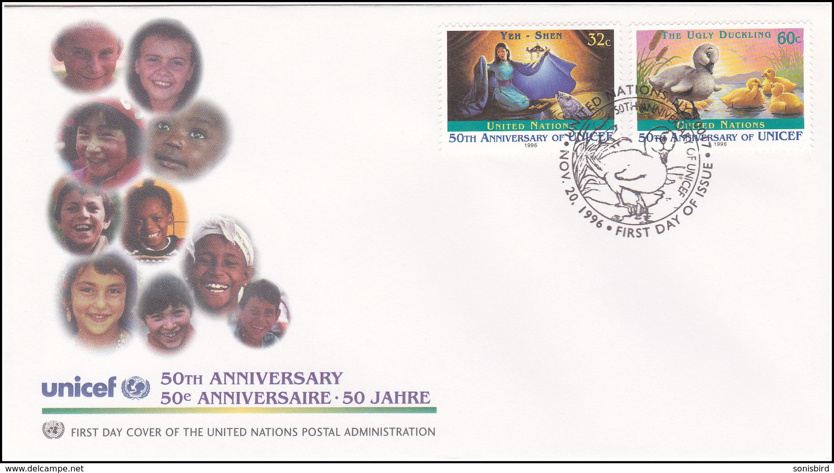 UNO New York 1996 - 50 Anniversary Unicef - Lettres & Documents