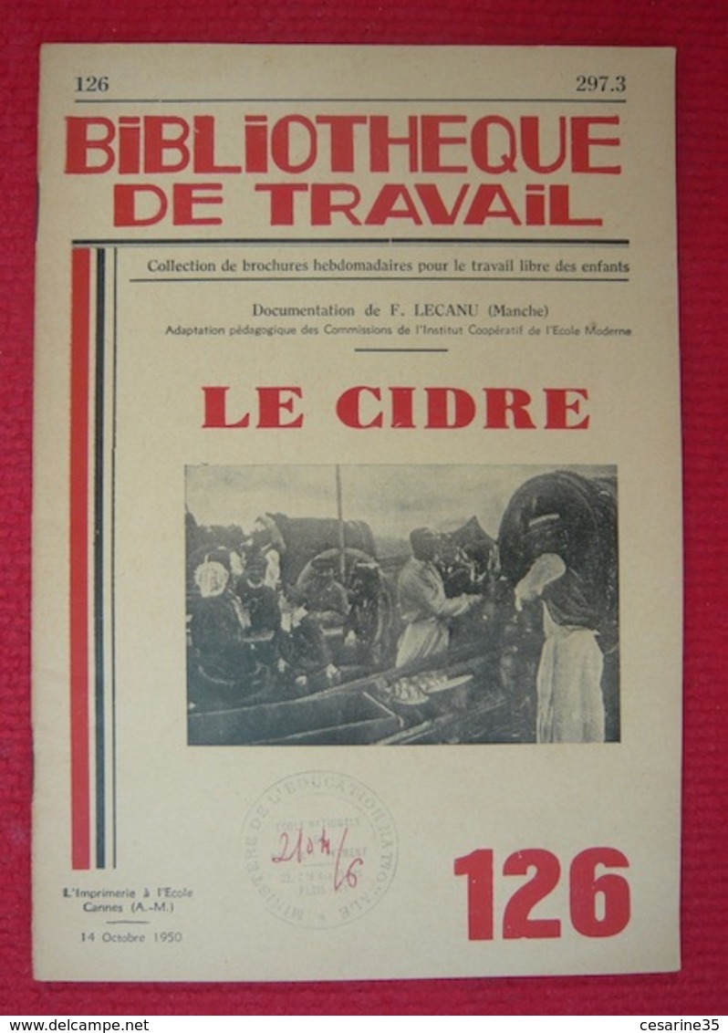 Le Cidre – Revue Bibliothèque Du Travail N° 126 - Culinaria & Vinos