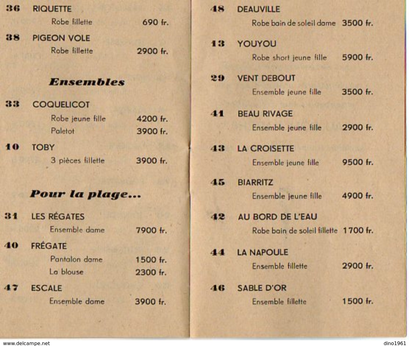 VP16.259 - PARIS 1946 - Petit Document Commercial - Présentation Des Toilettes D'Eté Pour La Jeunesse ¨ AU BON MARCHE ¨ - Textile & Vestimentaire