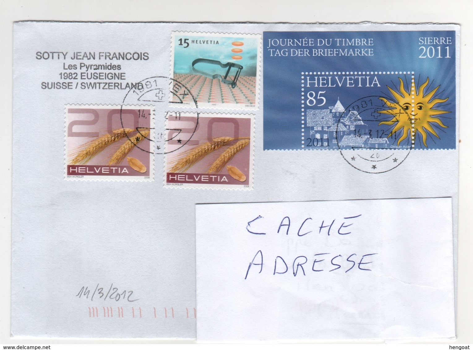 : Beaux Timbres , Stamps Sur Lettre , Cover , Mail Du 14/03/2012 Pour La France - Lettres & Documents