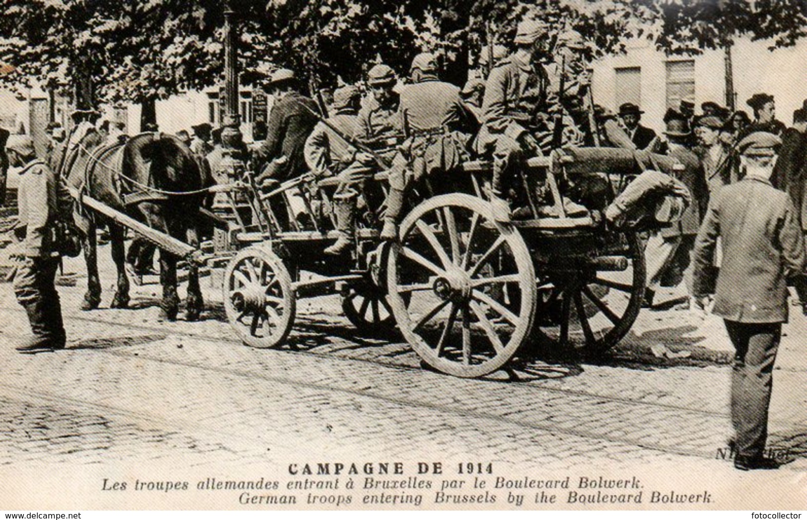 Guerre 14 18 : Les Allemands Entrent Dans Bruxelles Par Le Bd Bolwerk - Guerre 1914-18