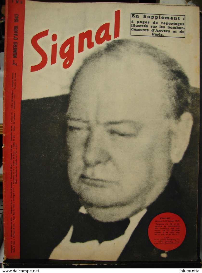 MilDoc. 48.  Revue De Propagande Allemande SIGNAL N°2 - D'avril 1943. Churchill Déclaré... - 1939-45