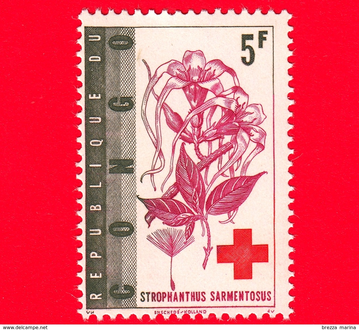 Nuovo - MNH - Repubblica Del CONGO - 1963 - Croce Rossa - Strophanthus Sarmentosus - 5 - Nuovi