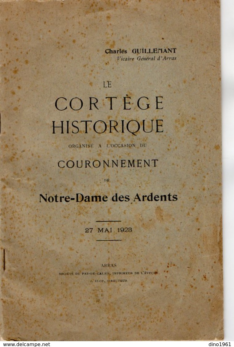 VP16.263 - ARRAS 1923 - Notice - Charles GUILLEMANT - Le Cortège Historique ....Couronnement De Notre - Dame Des Ardents - Religión