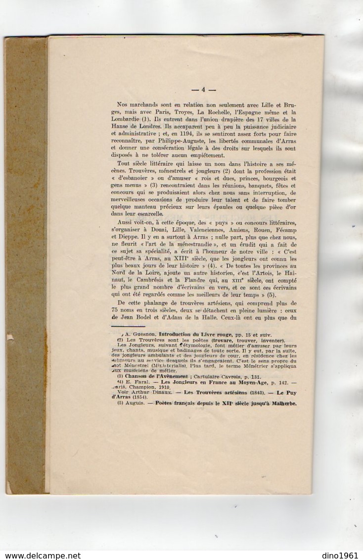 VP16.263 - ARRAS 1923 - Notice - Charles GUILLEMANT - Le Cortège Historique ....Couronnement De Notre - Dame Des Ardents - Godsdienst