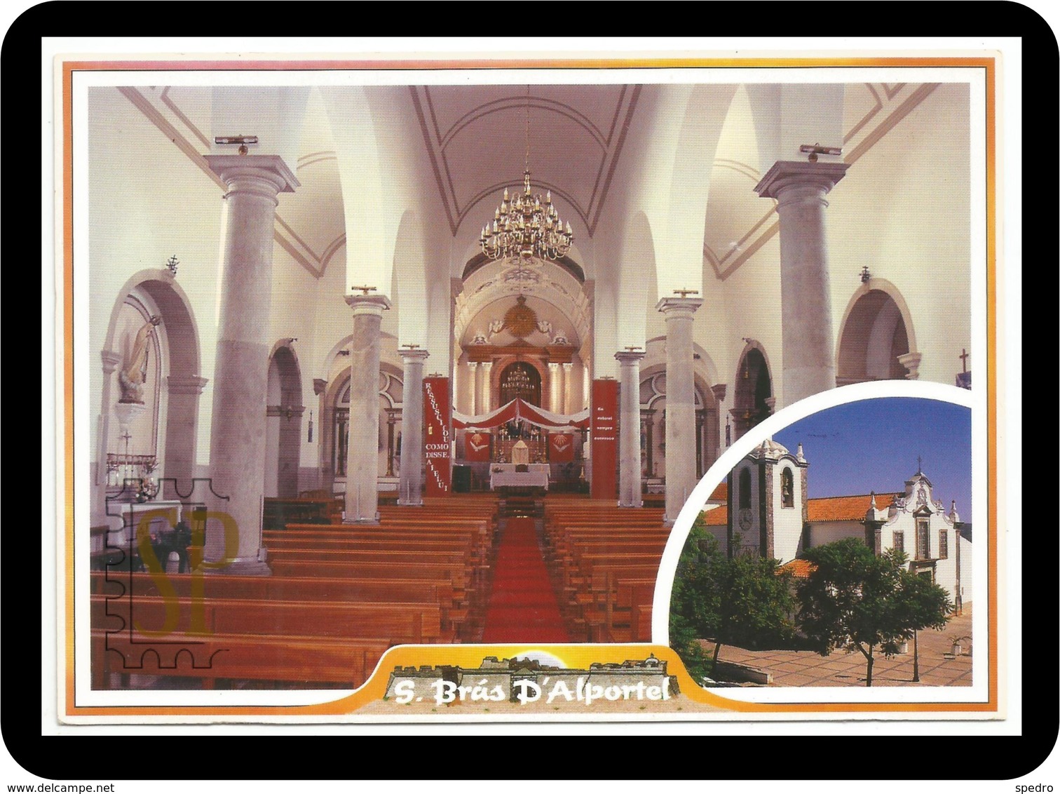 Postal Igreja Matriz São Brás De Alportel Portugal Algarve Church Eglise Neoclassic Dispalag - Churches & Cathedrals