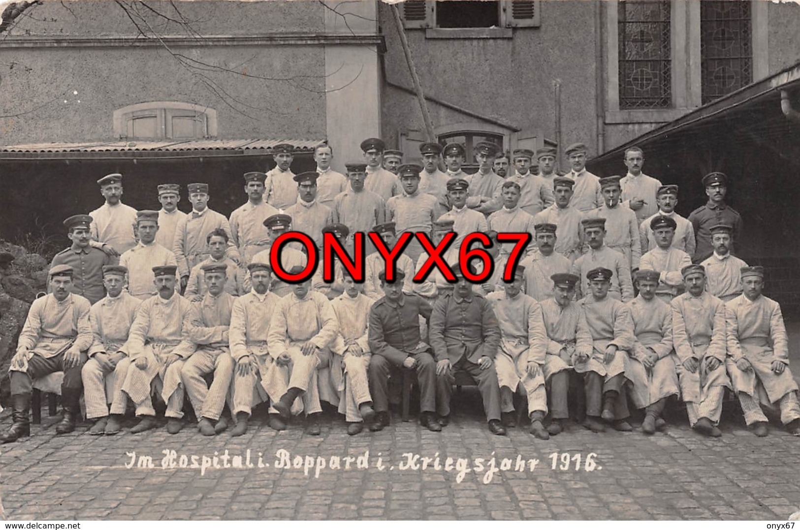 Carte Photo Militaire Allemand BOPPARD (Deutschland-Rhein)  Hospital-Lazarett-Hôpital-Infirmerie-Krieg-Première Guerre - Boppard