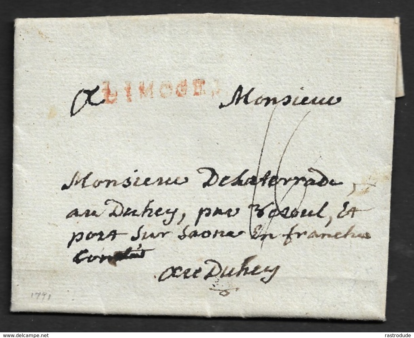 1791 LAC - LIMOGES  - Contenu Intéressant - 1701-1800: Vorläufer XVIII