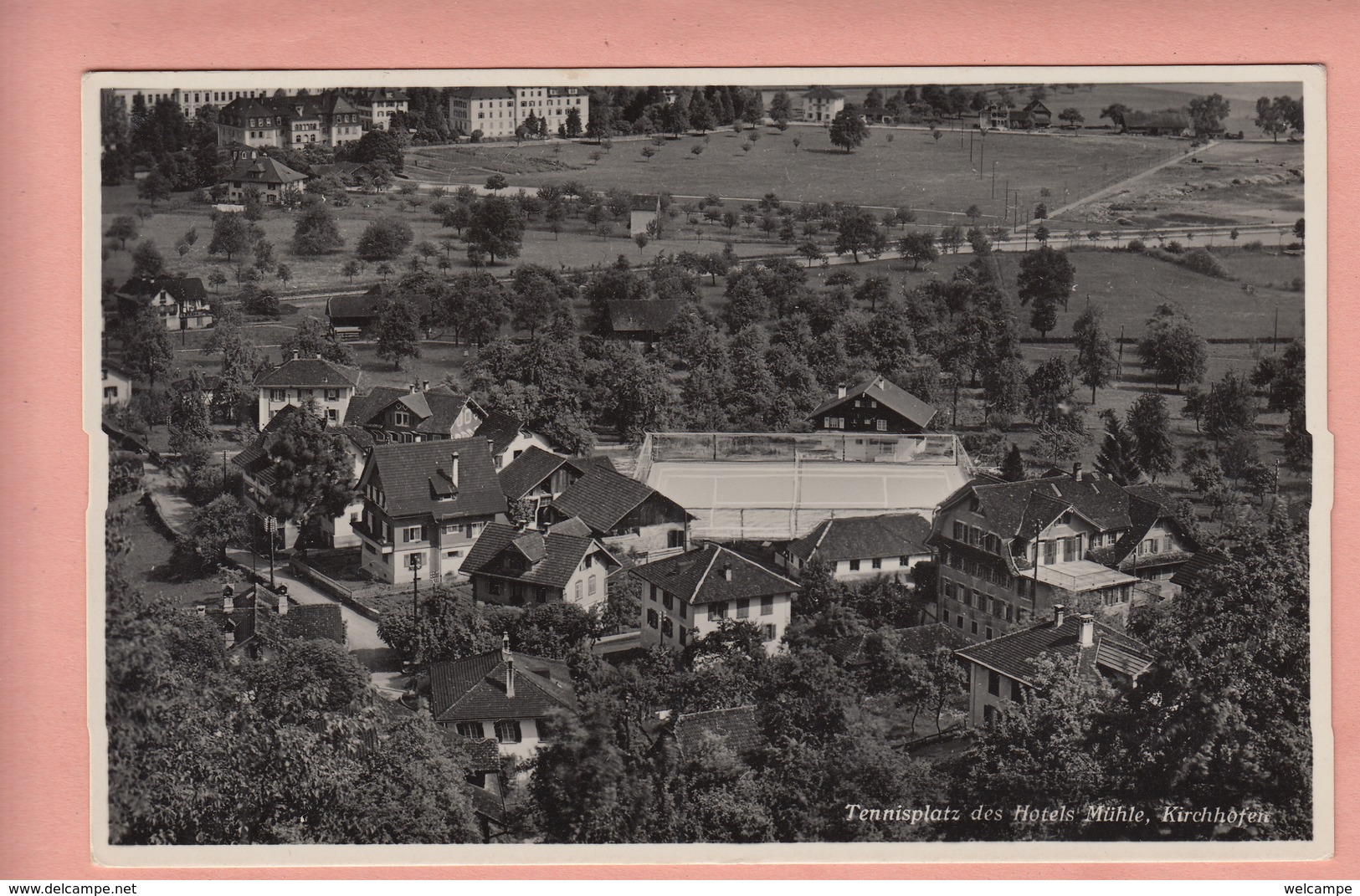 OUDE POSTKAART ZWITSERLAND - SCHWEIZ -  SUISSE -   TENNIS PLATZ HOTEL MUEHLE - KIRCHHOFEN - Autres & Non Classés