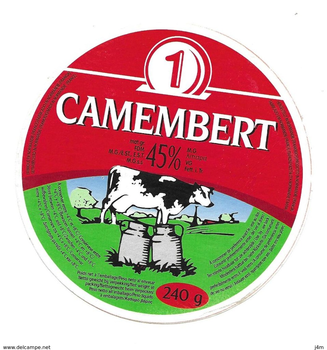 ETIQUETTE De FROMAGE..CAMEMBERT Fabriqué En NORMANDIE..VACHE - Cheese