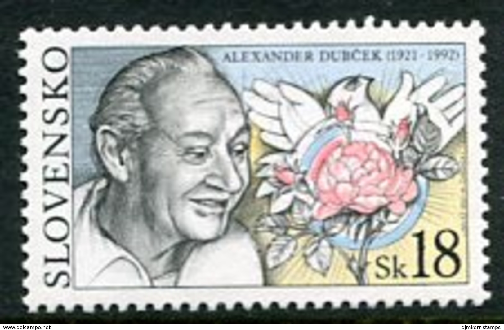 SLOVAKIA 2001 Alexander Dubcek Single Ex Block  MNH / **.  Michel 406 - Unused Stamps