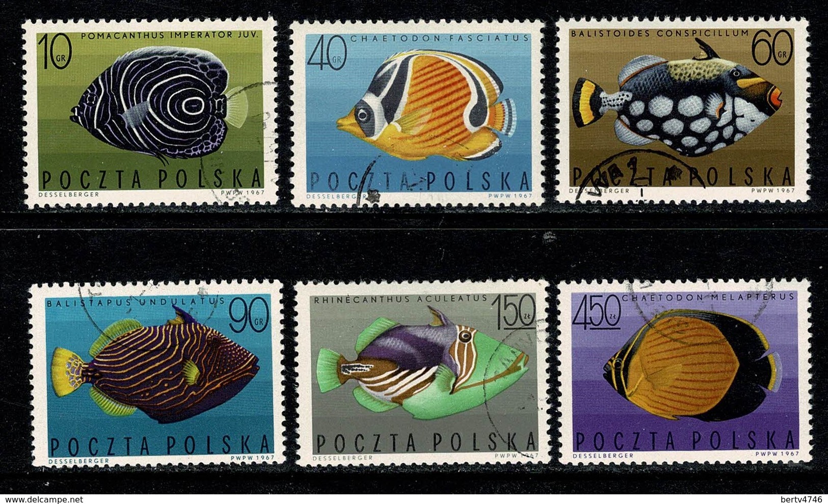 Polska 1967 Yv 1599/1604,  (fishes - Vissen - Poissons) Obl. -  Gebr. - Used - Oblitérés