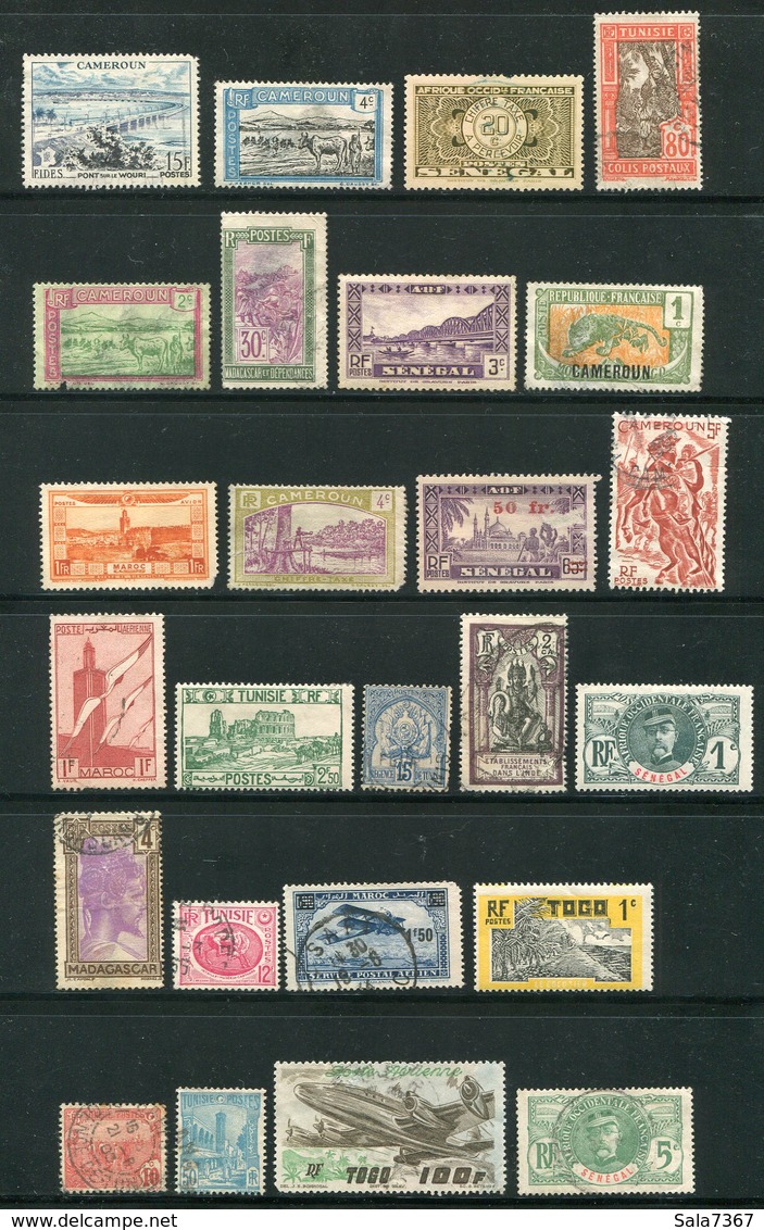 Lot De 183 Timbres Des Anciennes Colonies, Neufs, Oblitérés, Tous Défectueux (coupures, Amincis, Tâches Etc...) - Collections