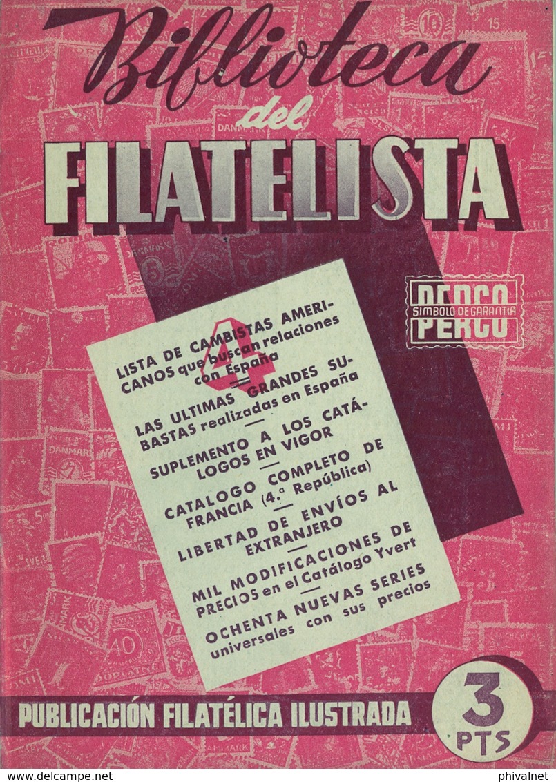 1945 . BIBLIOTECA DEL FILATELISTA - FOLLETOS DE DIVULGACIÓN FILATÉLICA - Français (àpd. 1941)