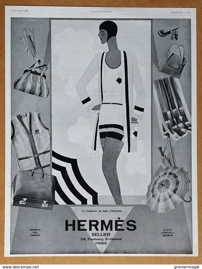 Publicité 1928 Le Costume De Bain D'Hermès Sellier - Doseur Kap (pour Automobile - Mon Parfum Bourjois - Publicités