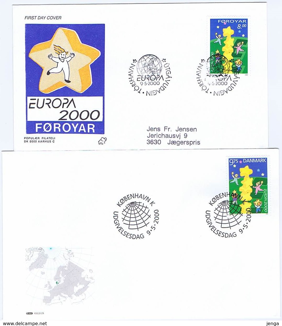 Denmark & Faroe Islands 2000.  Europa - CEPT;  FDC - 2000