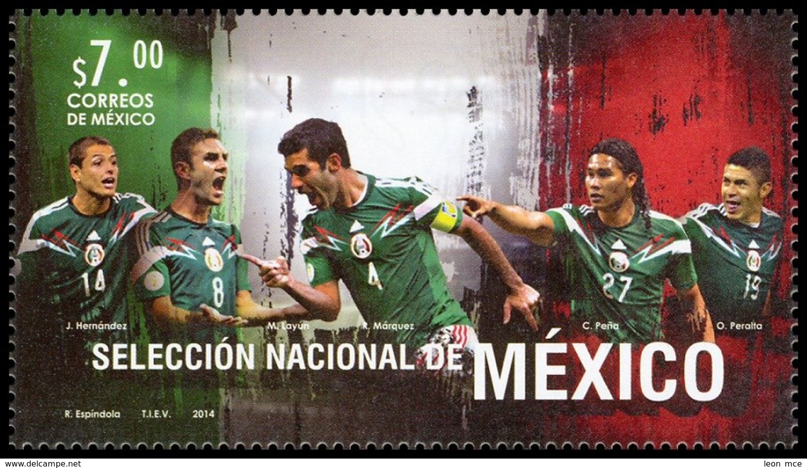 2014 México FÚTBOL,  Mexican National  Football Soccer  BRAZIL 2014   WORLD SOCCER CUP MNH - 2014 – Brasil