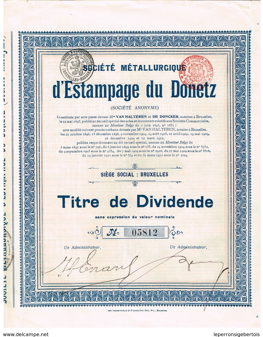 Titre Ancien - Société Métallurgique D'Estampage Du Donetz  - Titre De 1912 - Russie