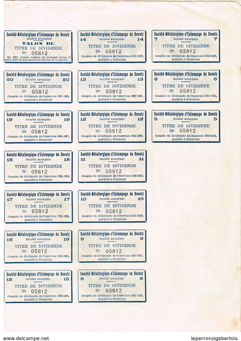 Titre Ancien - Société Métallurgique D'Estampage Du Donetz  - Titre De 1912 - Rusland