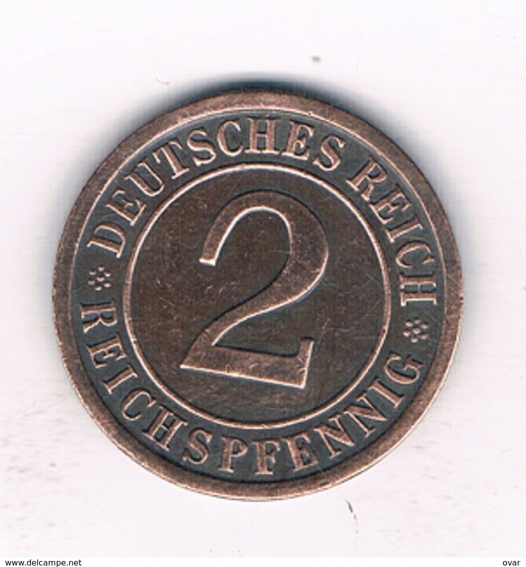 2 PFENNIG 1936 A DUITSLAND /9132/ - 2 Reichspfennig