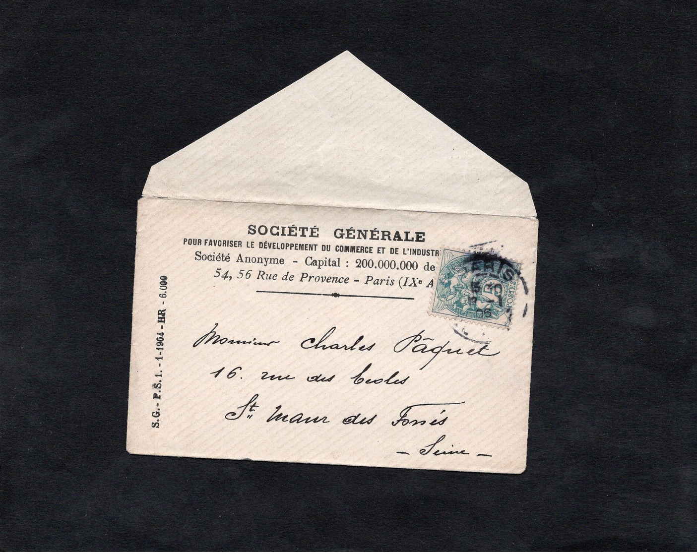 LSC - Entête SOCIETE GENERALE Sur  Mignonette Cachet PARIS - YT 111- Enveloppe Pour St Maur Des Fossés - 1921-1960: Période Moderne