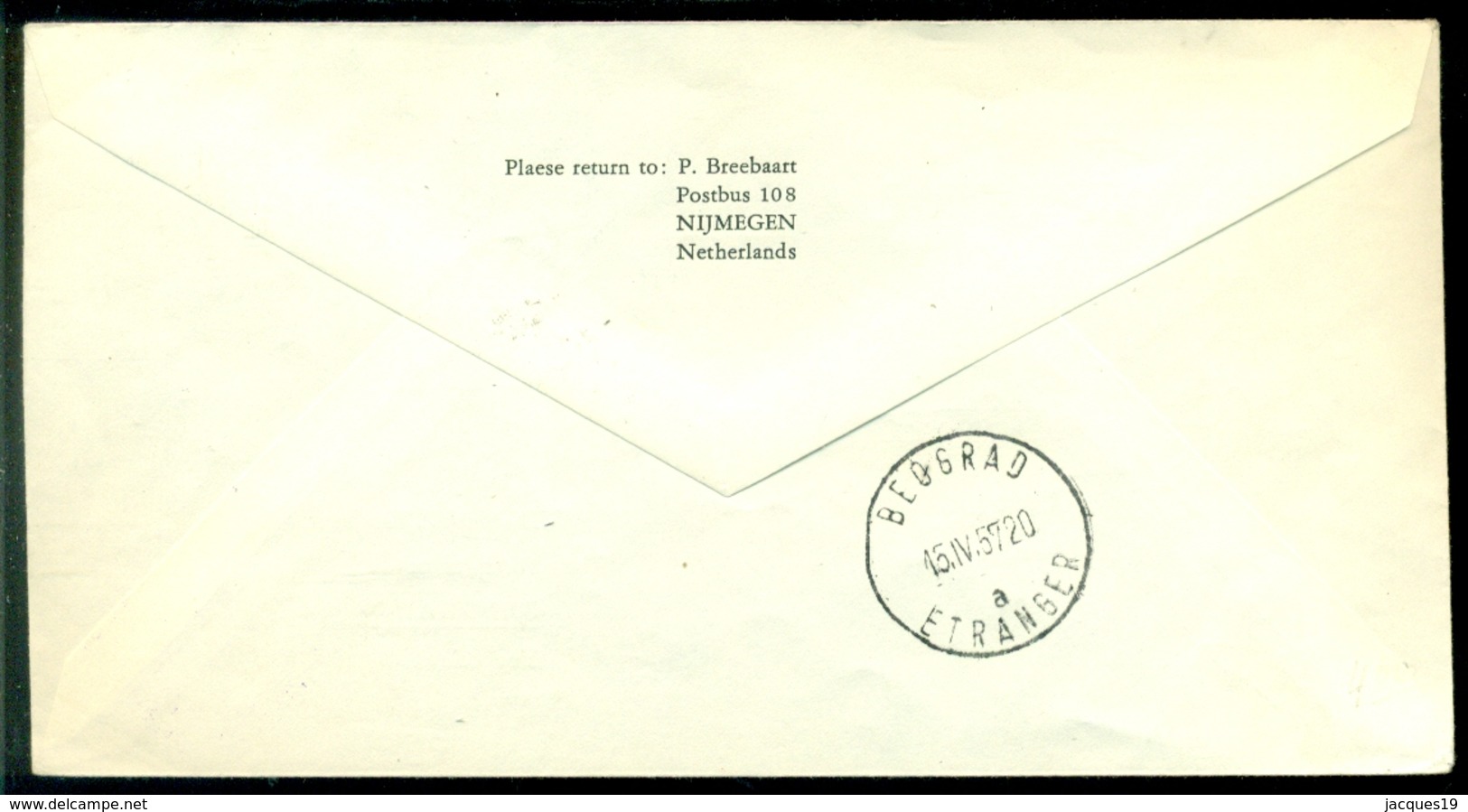 Nederland 1957 Eerste Vlucht KLM Van Amsterdam-Belgrado Met Datum 14 April VH 491a I - Briefe U. Dokumente