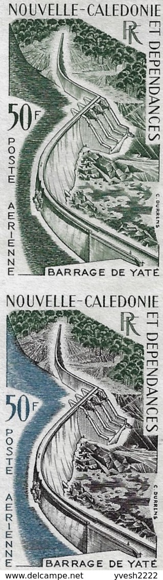 Nouvelle Calédonie 1959 Y&T PA 70. Essai De Couleurs En Feuille De 25. Barrage Hydroélectrique De Yaté édifié En 1959 - Acqua