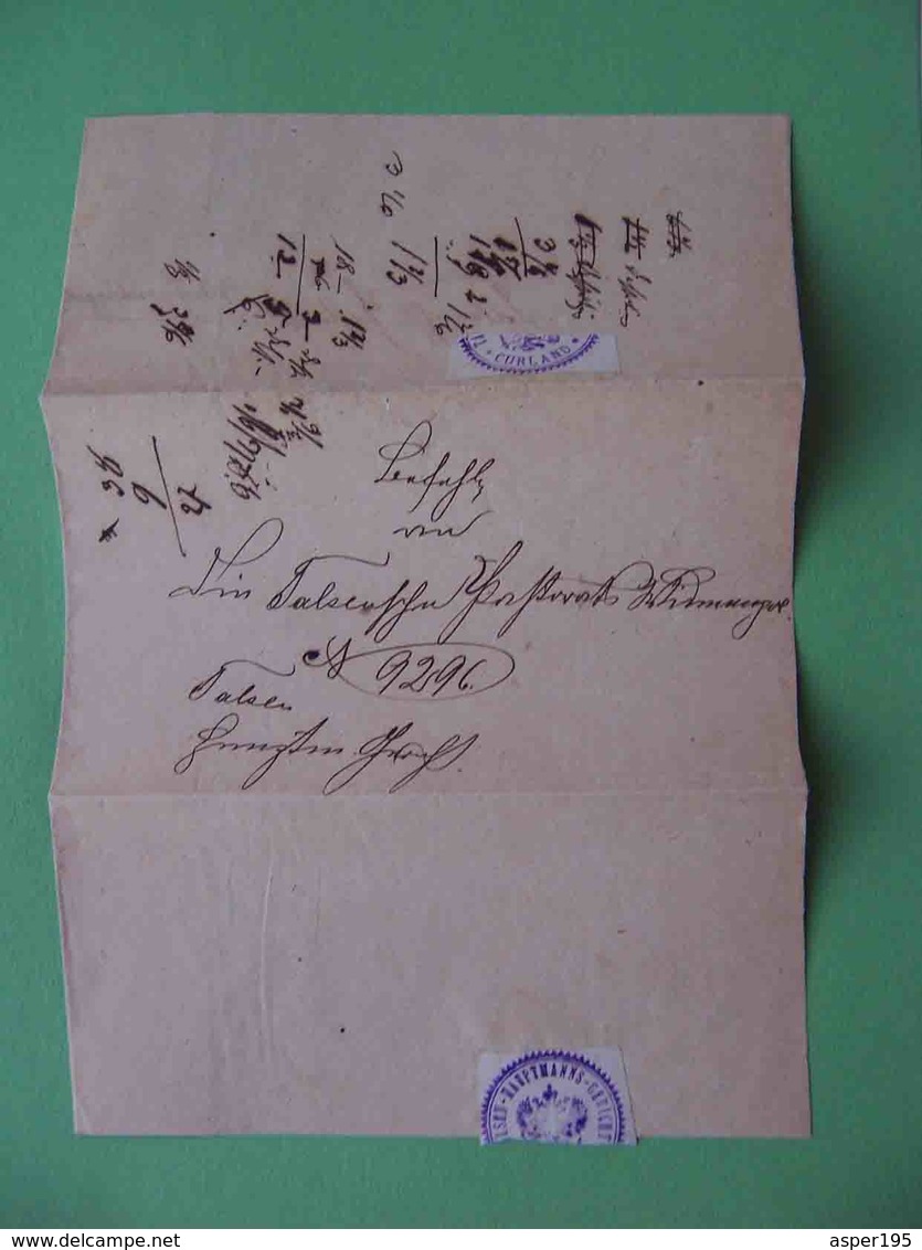TALSEN Talsi Latvia 1885 Courland Province. Envelope - Briefe U. Dokumente