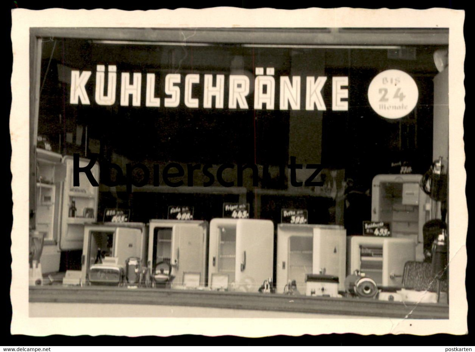 ALTES ORIGINAL FOTO KÜHLSCHRÄNKE SCHAUFENSTER Kühlschrank Delta AEG Bauknecht Frigee WERBUNG REKLAME Fridge 10,2 X 7,4cm - Gegenstände