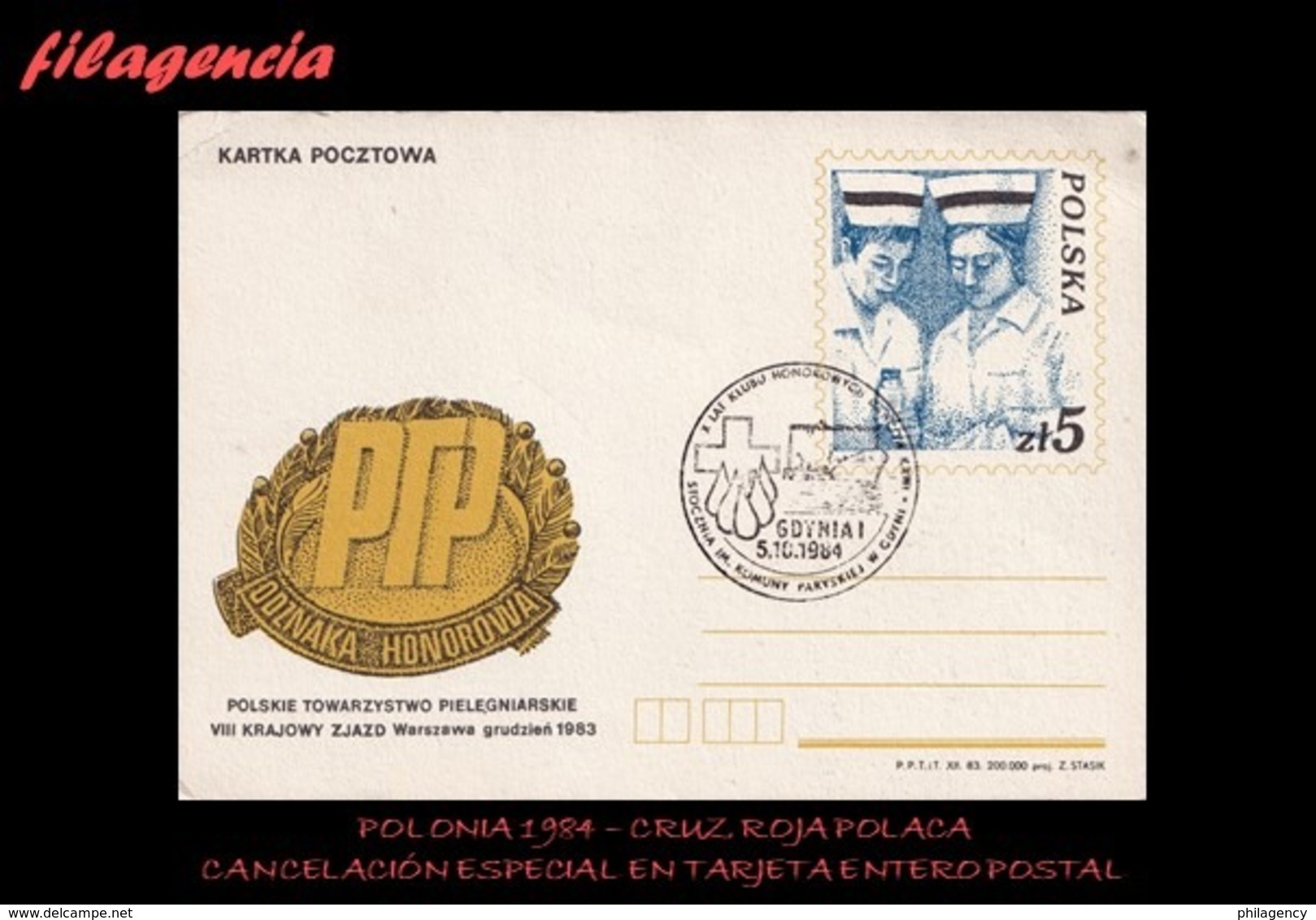 EUROPA. POLONIA. ENTEROS POSTALES. MATASELLO ESPECIAL 1984. CRUZ ROJA POLACA - Otros & Sin Clasificación