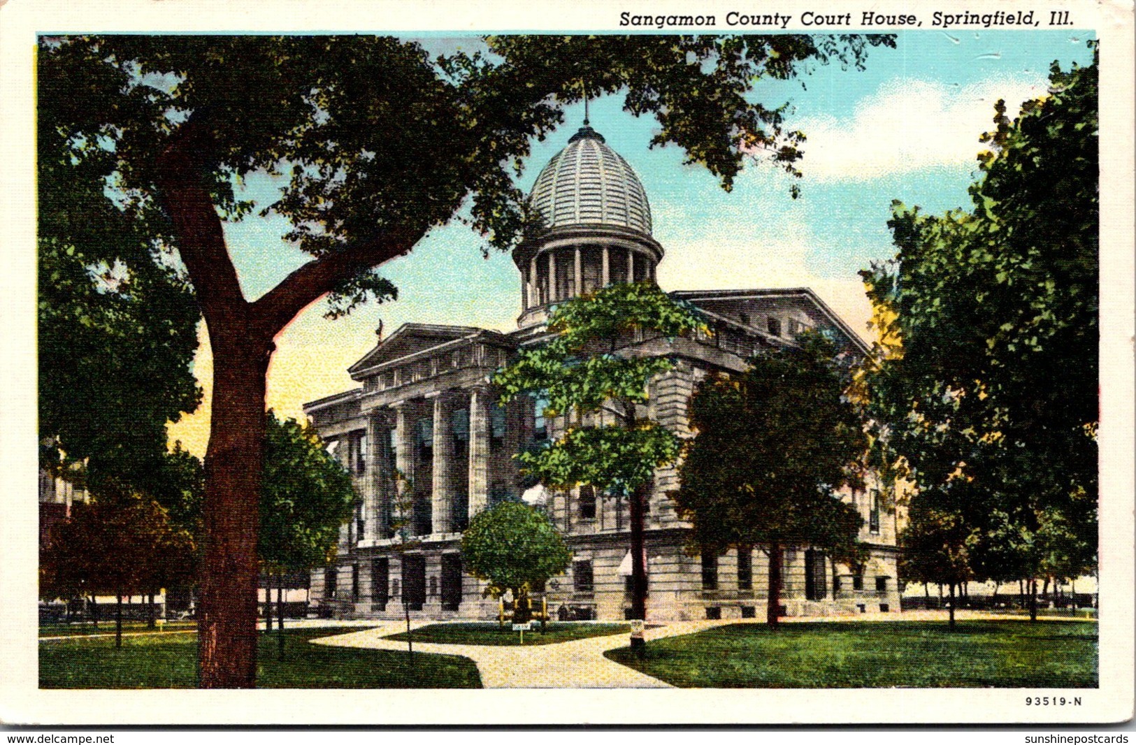 Illinois Springfield Sangamon County Court House Curteich - Springfield – Illinois