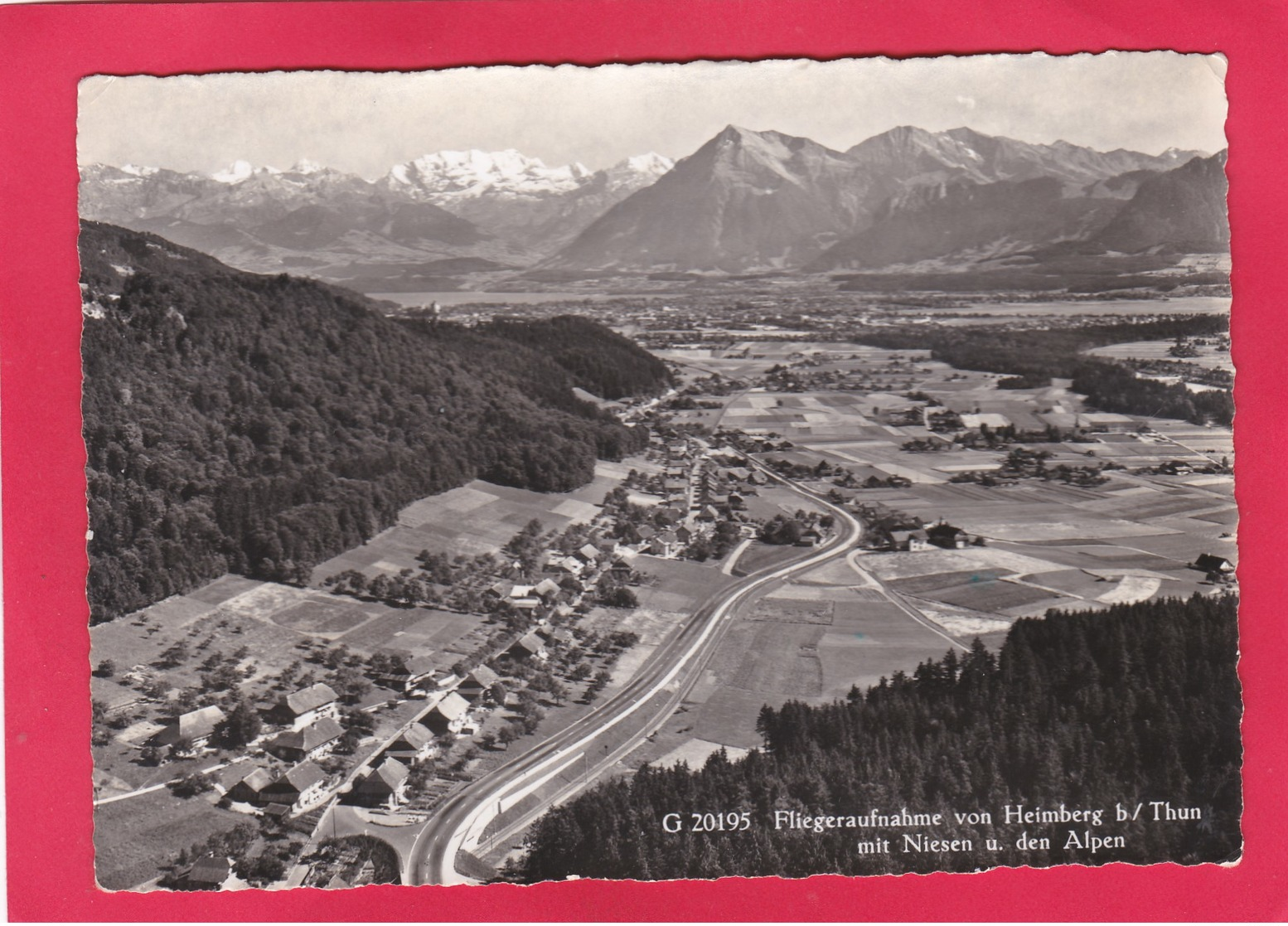 Modern Post Card Of Fliegeraufnahme Von Heimberg B/Thun Mit Niesen U.den Alpen,Berne,Switzerland,A42. - Bern