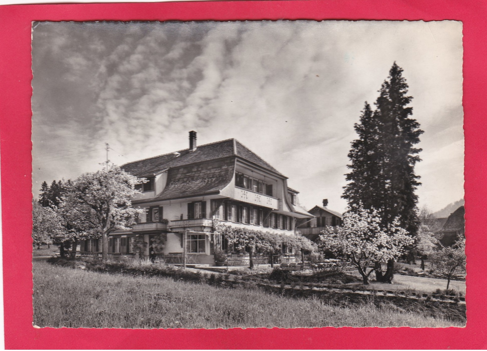 Modern Post Card Of Pension Alpenblick,Heimberg B/Thun Mit Niesen U.den Alpen,Berne,Switzerland,A42. - Bern