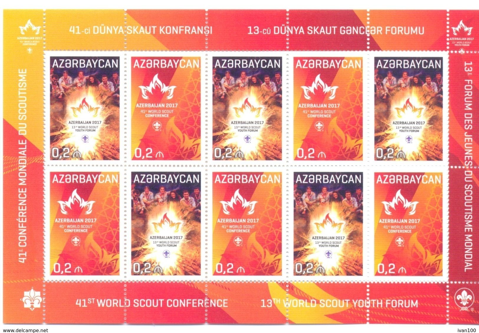 2017. Azerbaijan, 41th World Scout Conference & 13th World Scout Youth Forum, Sheetlet, Mint/** - Aserbaidschan