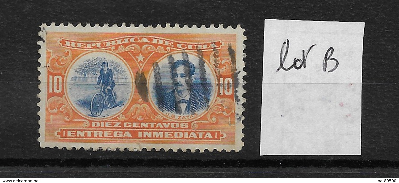 THEME VELO CUBA  Lettres Expres YT N° 3 OBLITERE / Facteur Bicyclette  // Cote 2006 = 6.50 Euros \ LOT B - Express Delivery Stamps