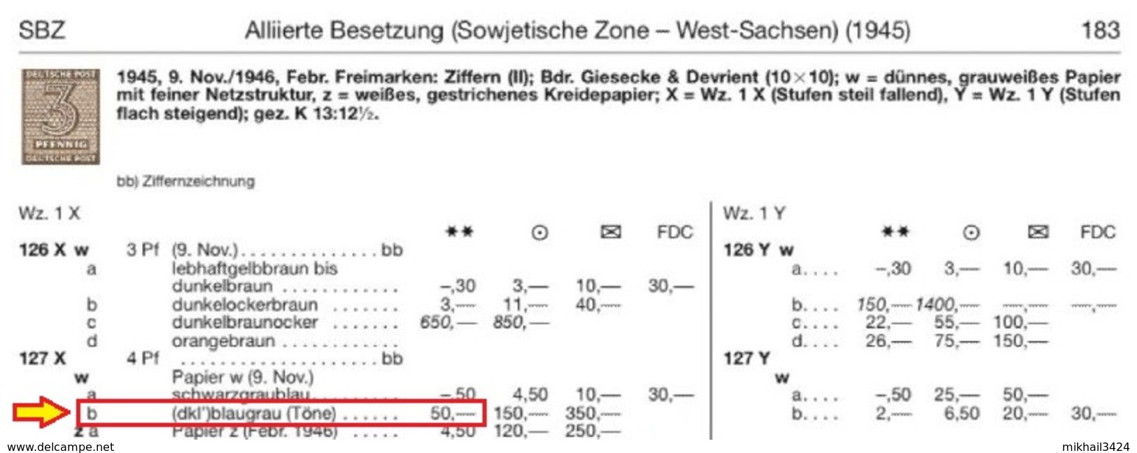 M2137.4 ✅ Defins War WW2 WWII Occupation SBZ 1945 West Saxony Germany 1v MNH ** 50ME Mi.217Xwb Gepruft - Other & Unclassified