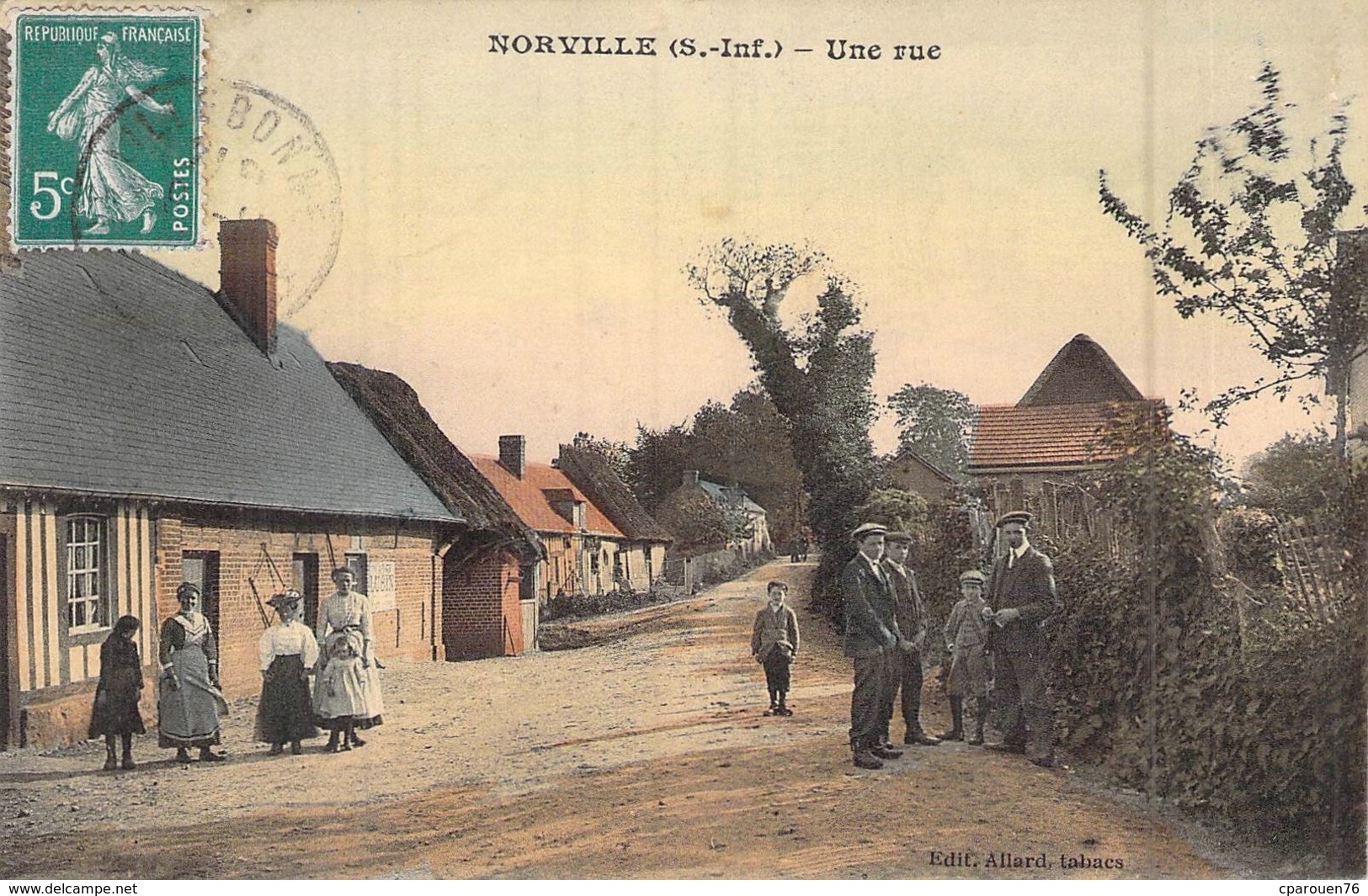 C P A 76 Seine Maritime Norville UNE RUE Carte Animée Normandie - Sonstige & Ohne Zuordnung