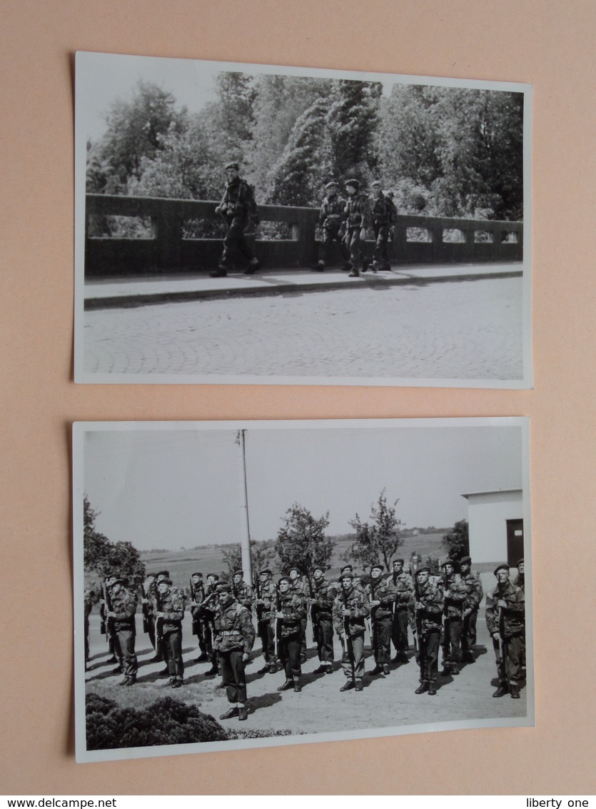 Peloton MILITAIREN Op Manoeuvre Te ...... > Anno 19?? ( Zie / Voir Photos ) 4 Stuks / Form. +/- 12,5 X 8,5 Cm. ! - Guerre, Militaire