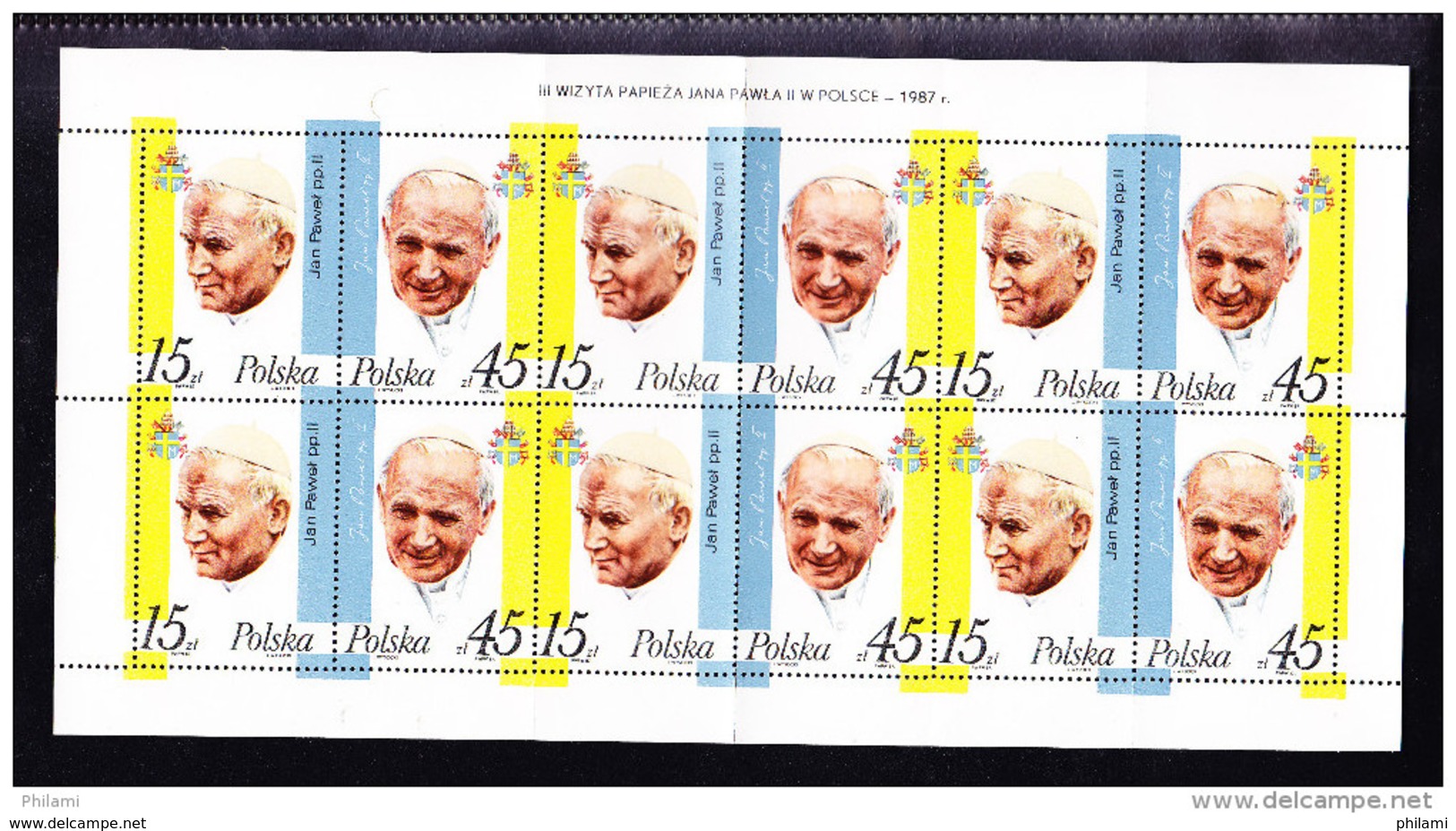 POLOGNE Y&T 2909/10 **, In Sheet (BENDED), JEAN PAUL II. (4R56) - Unused Stamps